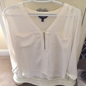 Express XL off-white blouse